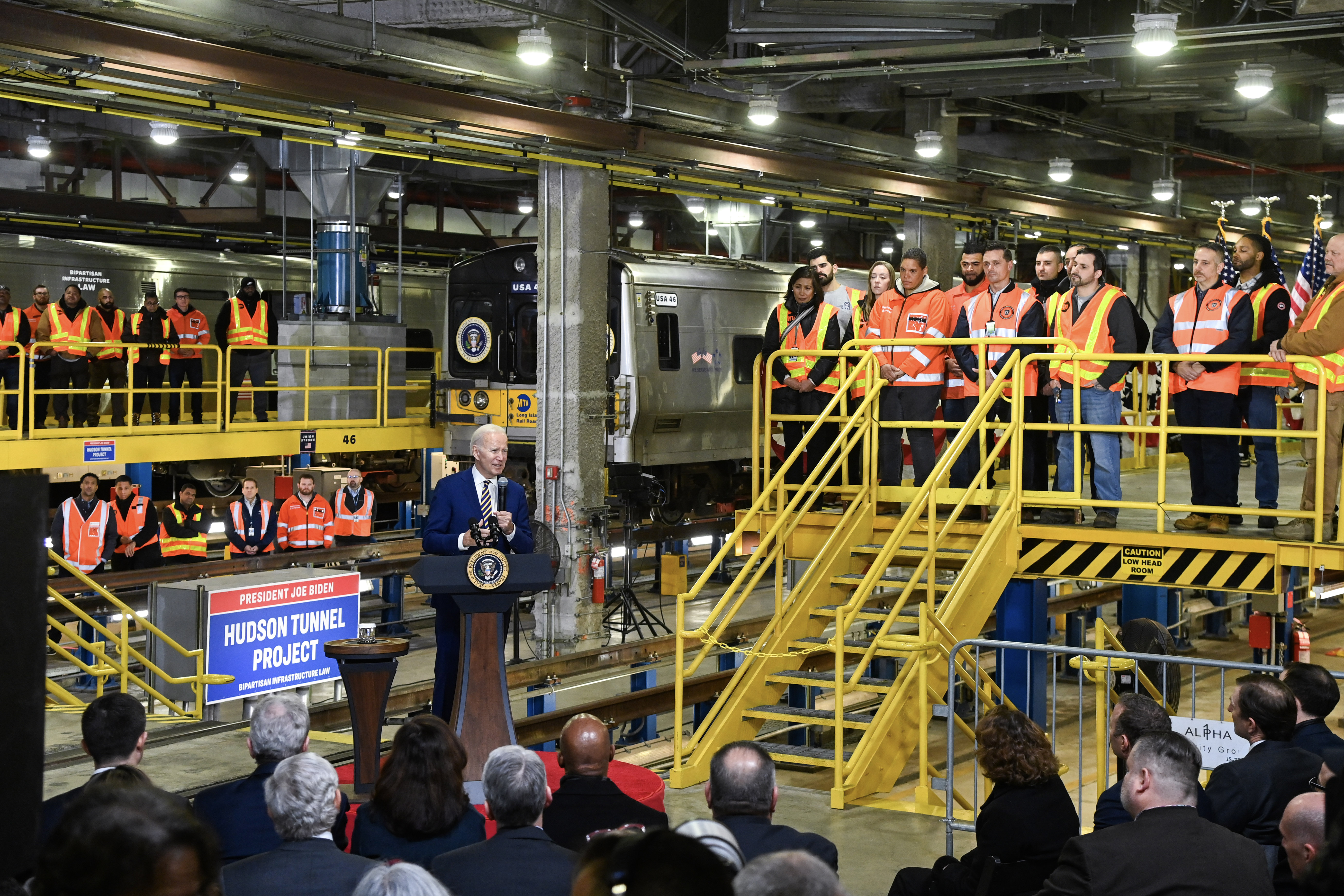 PHOTOS: President Biden Makes Infrastructure Announcement at Long Island Rail Road West Side Yard 