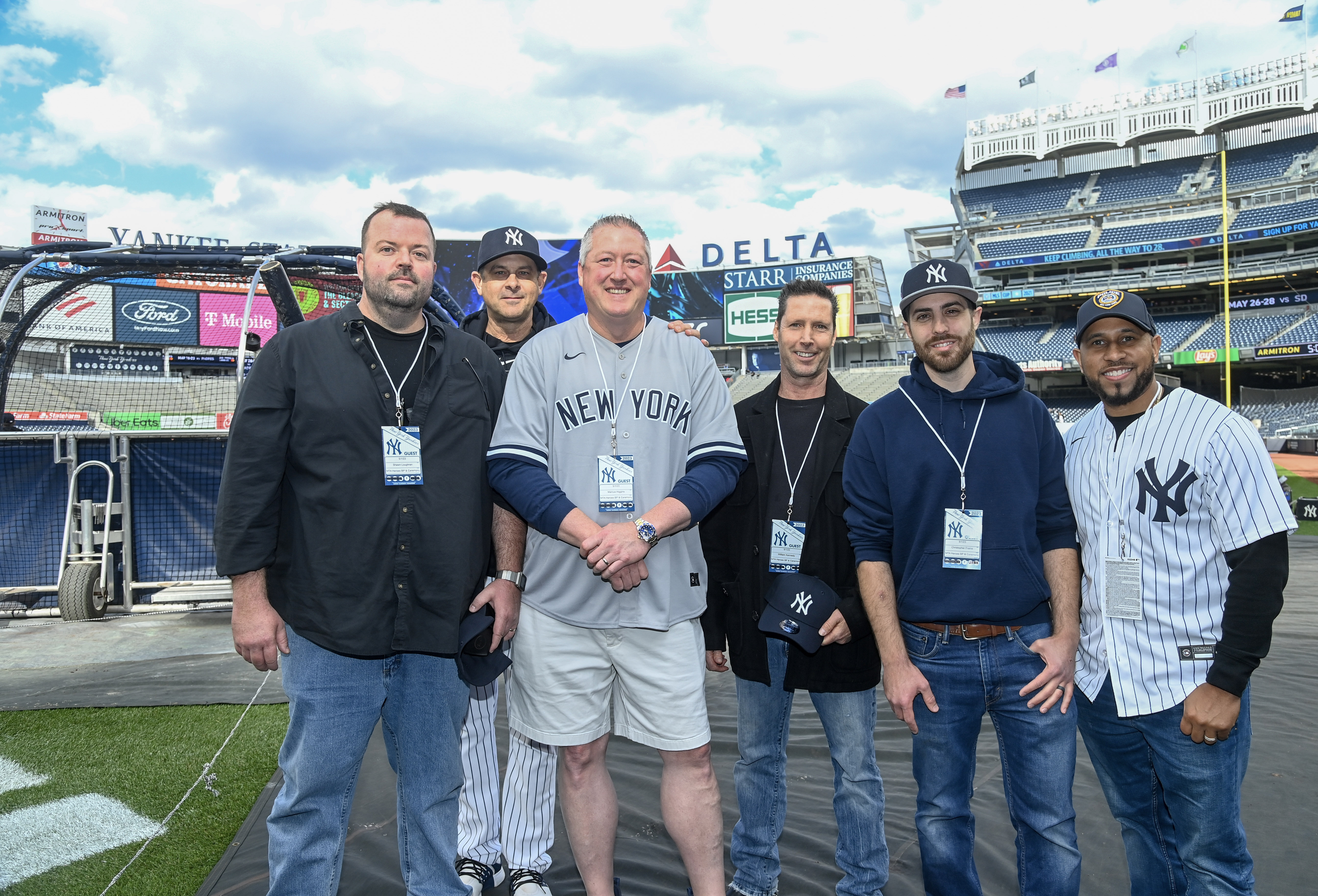 PHOTOS: New York Yankees Honor Metro-North Employees Who Rescued Child Who Fell on Train Tracks 